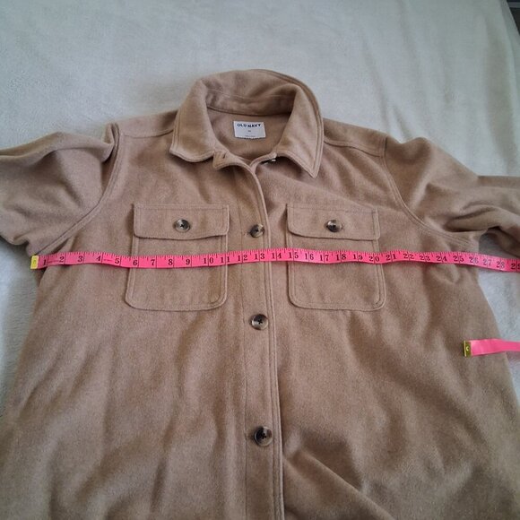 Old Navy Women's Size 2X Camel Soft-Brushed Wool Blend Utility Shacket - Picture 11 of 14